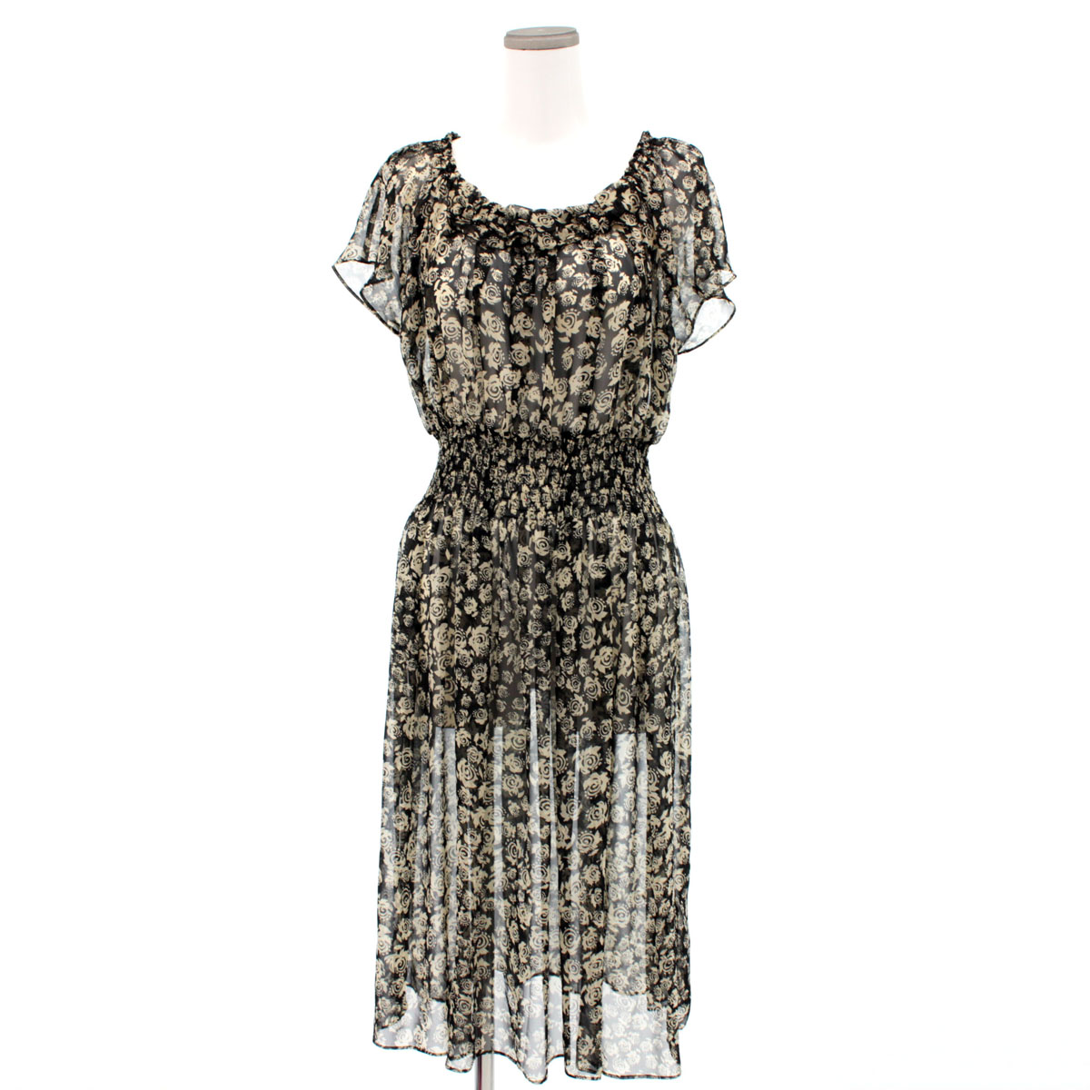 リサイクル ティファナ ユキトリイ 花柄 フレンチスリーブ ワンピース