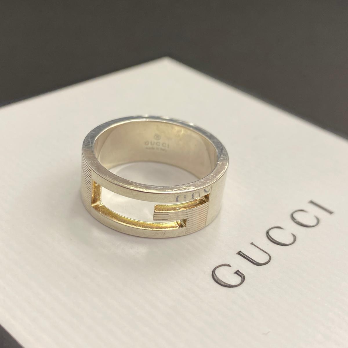 リサイクル ティファナ Gucci グッチ ブランデッドg シルバーリング サイズ17号 Ki1004