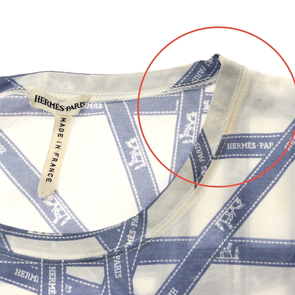 くり✨HERMES  マルジェラ期 ボルデュック リボン柄 半袖ポロシャツ くり様専用✨HERMES マルジェラ期 ボルデュック リボン柄 半袖