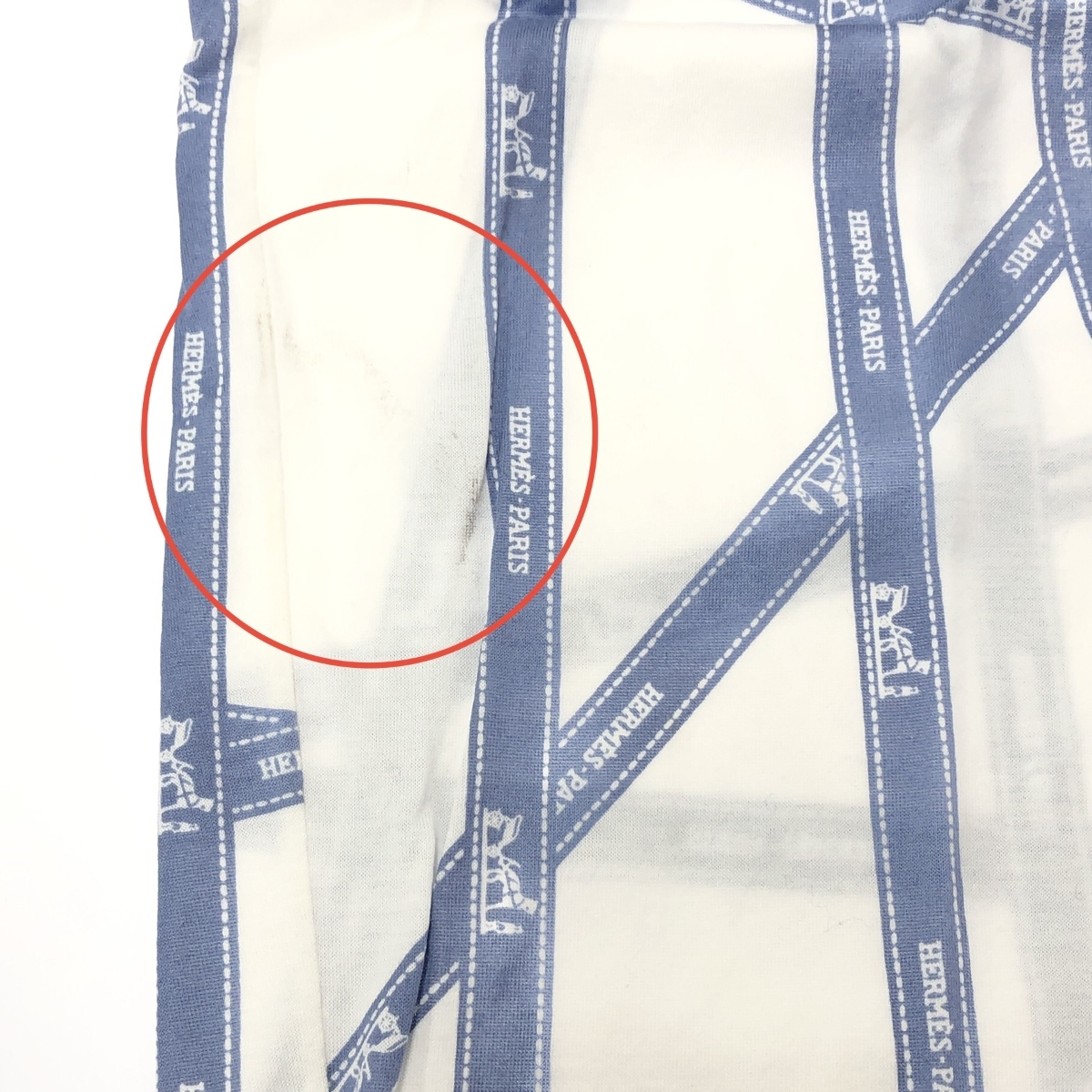 くり✨HERMES  マルジェラ期 ボルデュック リボン柄 半袖ポロシャツ HERMES】エルメス『マルジェラ期 魚柄 リネン切替 ニット半袖