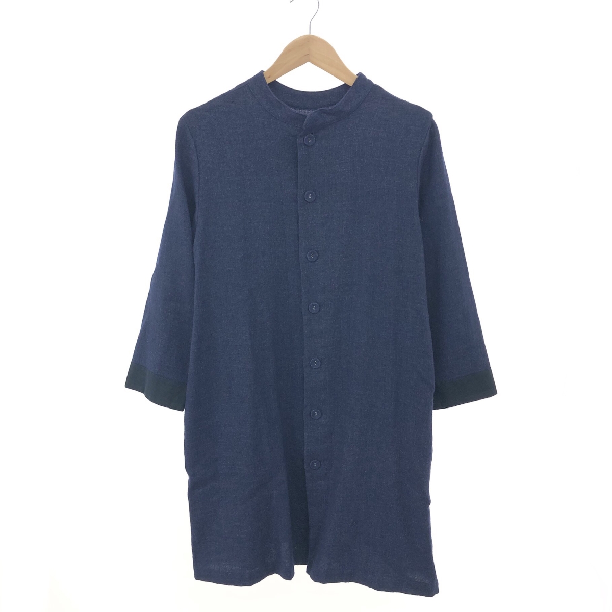 fog linen work. ネイビー シャツワンピース 長袖 リサイクルショップ ティファナ / fog linen work フォグリネンワーク