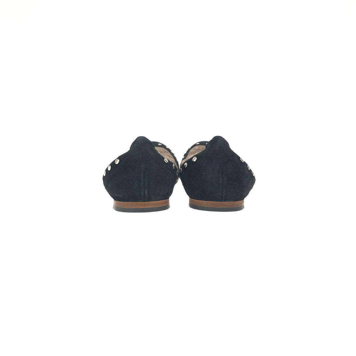 MARNI ブラック フラットシューズ サイズ38 ブラック レザー製 Piercing 2.0 チャンキー サボローフファー