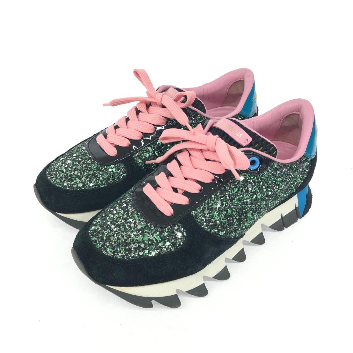 DOLCE&GABBANA PORTOFINO ロゴ ホワイトレザー スニーカー*白x黒